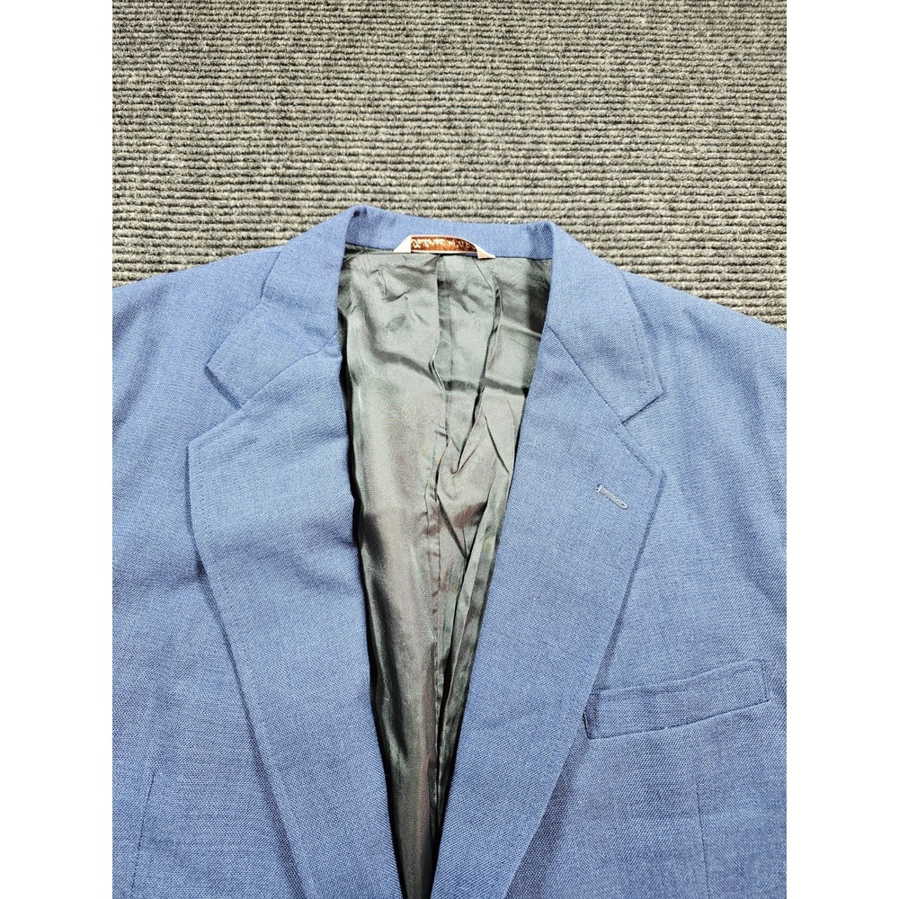 Stafford Blazer Jacket Mens XL Blue Formal Business Notch Lapel 2 Gold Button - Picture 6 of 16